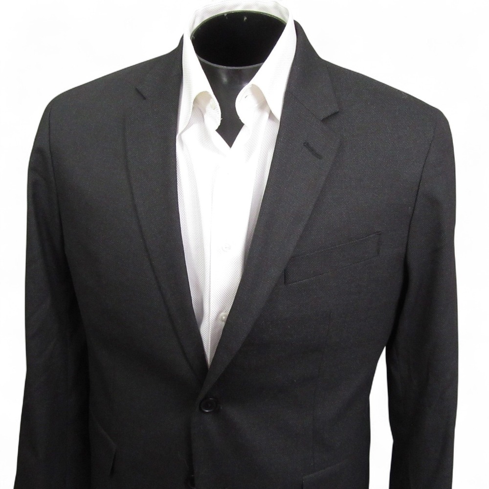 Banana Republic Sport Coat 42R Slim Charcoal Gray Birdseye Single Vent